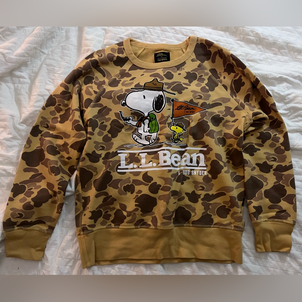 Todd Snyder x L.L. Bean Men's Brown Camouflage Crewneck Sweater (Peanuts)